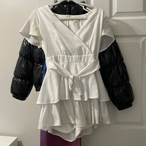 Altar’d State white romper with tie